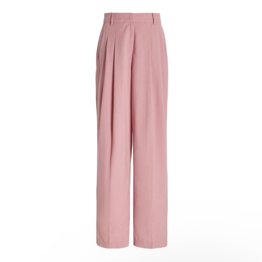 Frankie Shop High-Waist Wide-Leg Pants In Dusty Rose